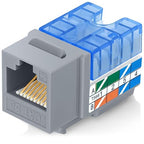 Everest 90° Angled RJ45 Cat5e Keystone Jacks 10-Pack in Gray by EverestMediaSolutions