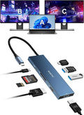 USB C Docking Station Dual HDMI 4K@60Hz, 8-in-1 USB C Hub 2 HDMI, USBC 3.0 by KOZYC