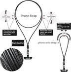 cell phone lanyard Detachable Phone Chain Strap Leather 2-in-1 Wristlet Phone - Image 3