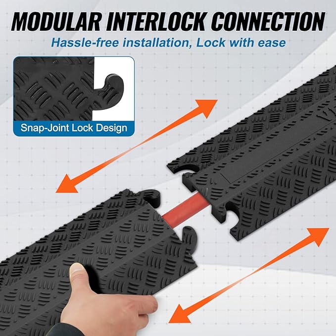 VEVOR 3 PCs Drop Over Cable Cover Ramp, 000 lbs/axle Load Capacity, Heavy Duty - Image 6