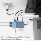 USB Docking Station GIQ USB C hub USB 3.0 to Dual HDMI VGA Adapter Triple - Image 5