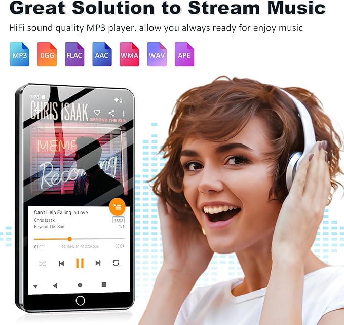 144GB MP3 Player with Bluetooth and WiFi, Android 13 OS MP3 & MP4 Players with - Image 3