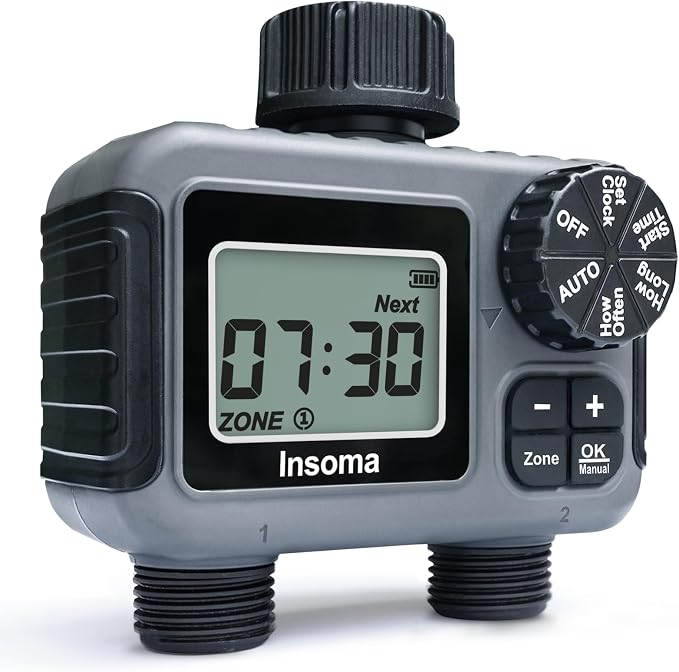 Insoma 2-Zone Sprinkler Timer, Programmable Garden Hose Timer by Insoma