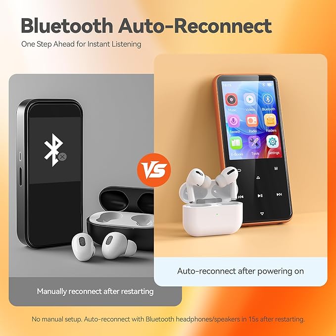 AGPTEK 64GB MP3 Player with Bluetooth, M3 2.4 inch Music Player with Speaker - Image 6