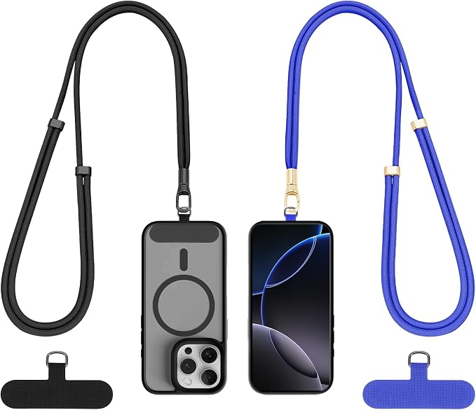 Phone Lanyard 2 Pack, 2x Adjustable Crossbody Phone Strap, 2x Tether Tab by Dadanism