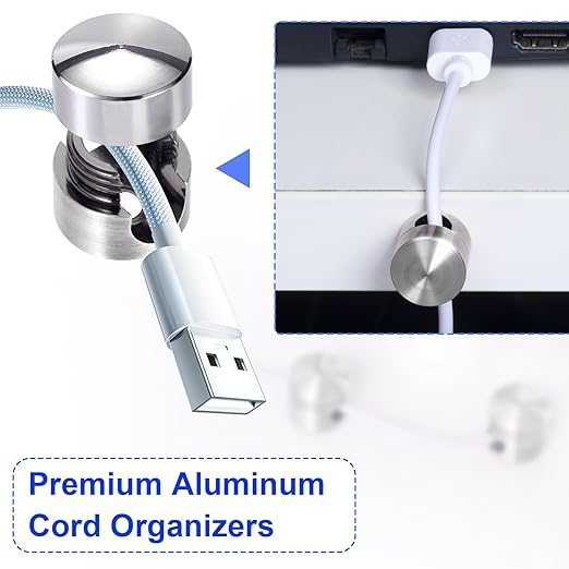 2 Sets Charger Holders for Cords, Adhesive Metal Cord Clips, Cable Management - Image 5