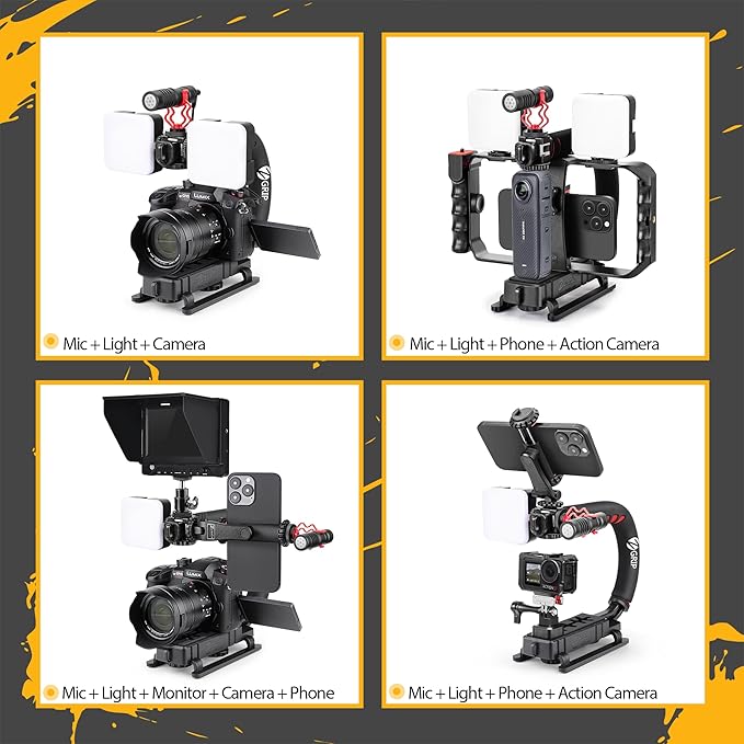 Zeadio Smartphone Camera Stabilizer Kit, Portable Handle Grip Handheld Video Rig - Image 3