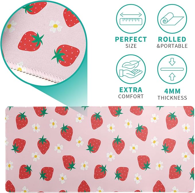 Gaming Mouse Pad Strawberry Desk Mat - Image 4