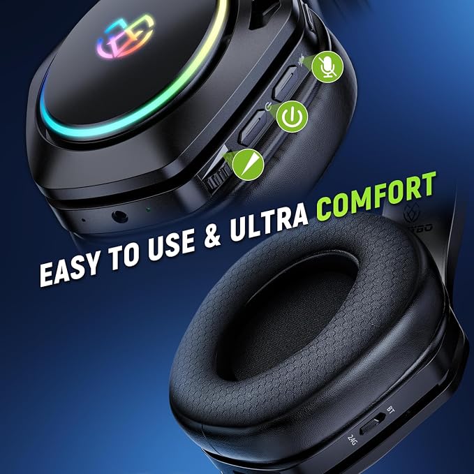 Wireless Gaming Headsets for Ps5 Ps4 PC, 2.4GHz USB & Type-C Gaming Headphones - Image 5