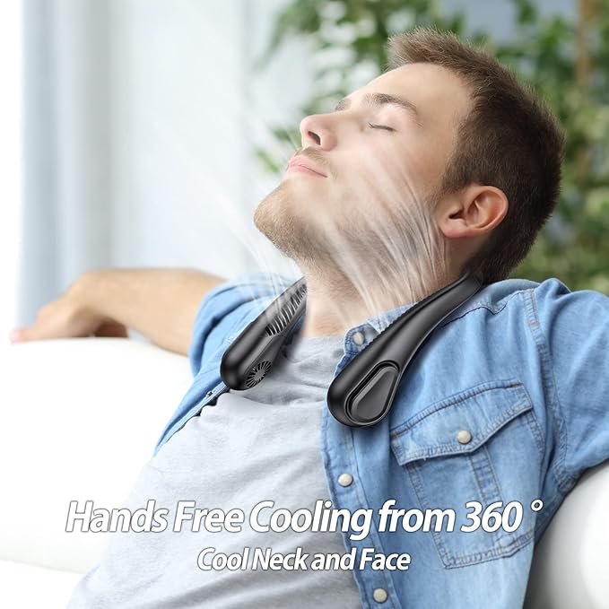 AMACOOL Bladeless Neck Fan Portable Personal Fan 5000mAh Rechargeable Battery - Image 3