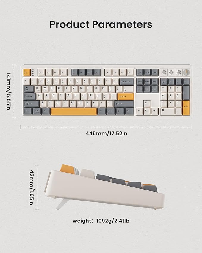 Kisnt KN104 Wireless Mechanical Gaming Keyboard, 100% Full Size 104 Keys - Image 9