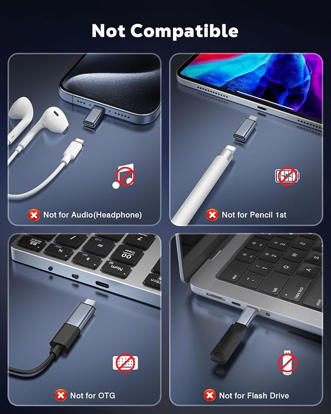 MoKo 4 Pack Lightning Female to USB C Male Adapter, USB-C Lightning Adapter - Image 2