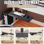 yeshine Under Desk Keyboard Tray Slide Out, Height Adjustable Computer Keyboard - Image 3