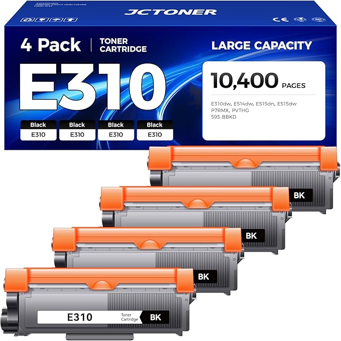 E310 Black Toner Cartridge 4-Pack Replacement by JCTONER