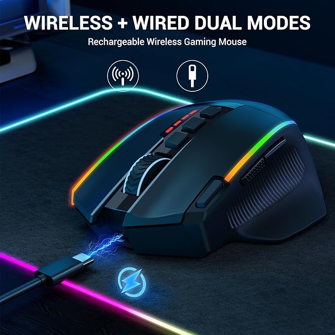 Redragon Wireless Gaming Mouse, Ergonomic Mouse 16000 DPI - Image 6