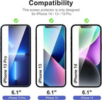 NEW'C 3 Pack Designed for iPhone 14, iPhone 13, iPhone 13 Pro Screen Protector - Image 2