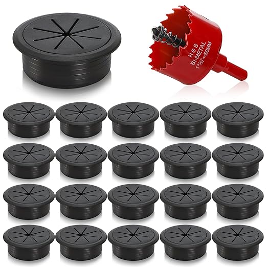 20 Pack Desk Grommets, 2 Inch Desk Cable Hole Cover by Covzoe