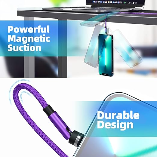 540° Rotation Magnetic Charging Cable 3 in 1 Magnetic Phone Charger 3A Fast - Image 6