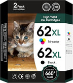62XL 62 XL Ink Cartridges Black and Color by Fannster