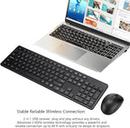Wireless Keyboard and Mouse Combo, 2.4G Silent Cordless Keyboard Mouse Combo - Image 2