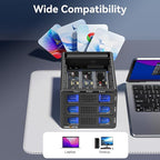 Hybrid 2*2.5/3.5" SATA HDD/SSD+3* M / B+M Key M.2 NVMe Enclosure - Image 7