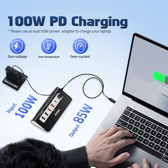 USB C Hub 10Gbps, 9-in-1 USB C Docking station - Image 6