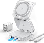 5-in-1 Wireless Charger for MagSafe, AC ISLAND Portable Travel Charging Station by ACISLANDDirect