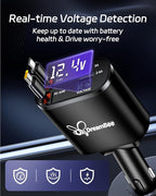 DreamBee Retractable Car Charger, 66W 4 in 1 Super Fast Charge Car Phone Charger - Image 2