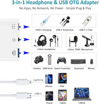 USB-C & Lightning to 3.5mm Headphone Adapter, 3-in-1 USB OTG Camera Adapter & - Image 2