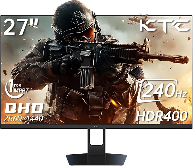 KTC 27'' 240hz Gaming Monitor 1440p 144Hz 1ms Fast HVA HDR400 130% sRGB HDMI & by KTC
