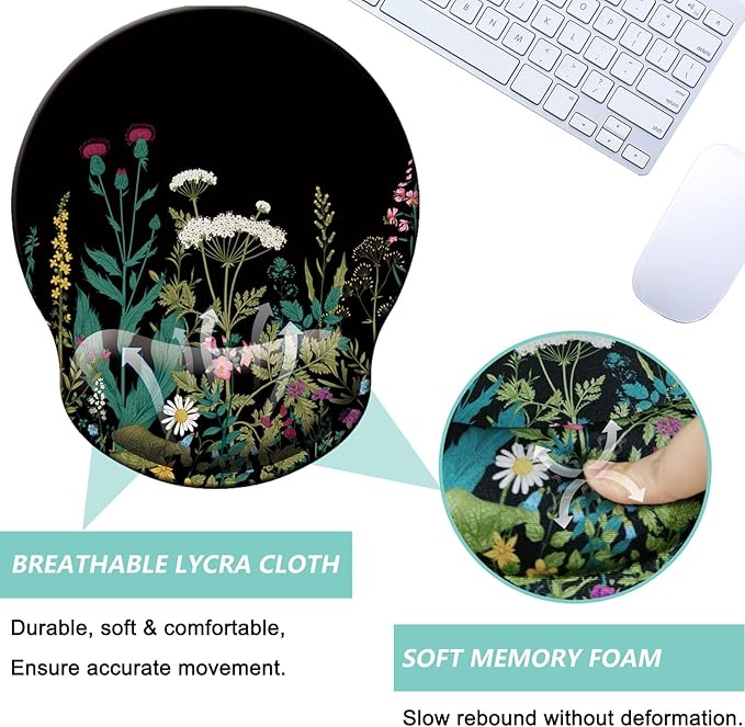 Mouse Pad with Wrist Support, Ergonomic Mouse Pad with Memory Foam Wrist Rest - Image 3