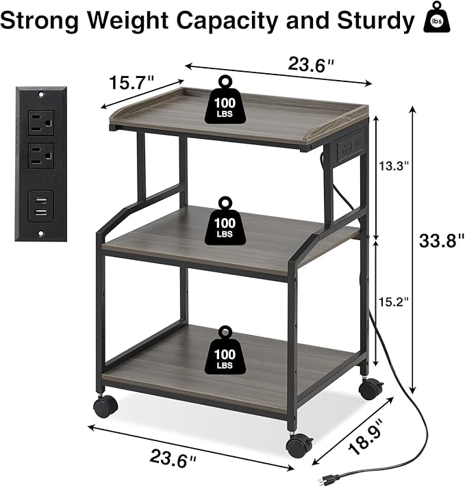Lauren&Harold 34'' Printer Stand - Image 7