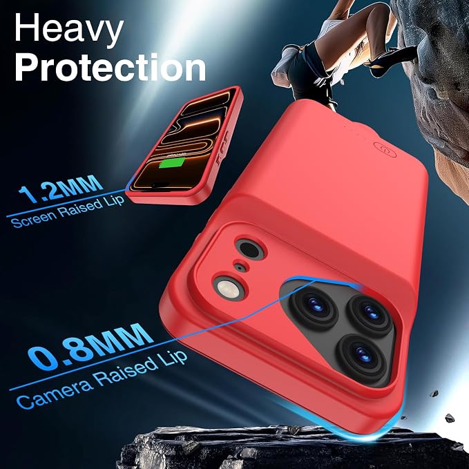 GIN FOXI Battery Case for iPhone 17 Pro, Charging Case Charger 8500mAh - Image 5