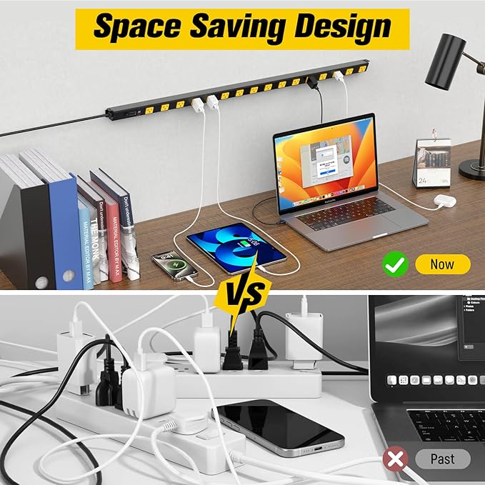 HHSOET 16 Outlet Long Power Strip, 4FT Heavy Duty Power Strip - Image 5