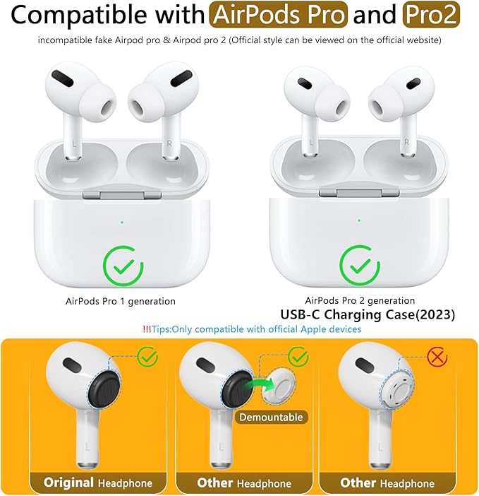 Compatible with AirPods Pro 2nd/1st Generation Memory Foam Replacement Ear Tips - Image 2