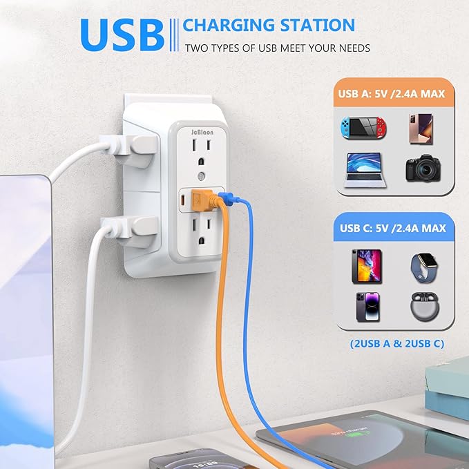 JcBlaon Outlet Extender Surge Protector - Image 3