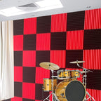 96 Pack Black/RED 12 "X 12 "X1" Acoustic Panels Studio Soundproofing Foam Wedge - Image 4