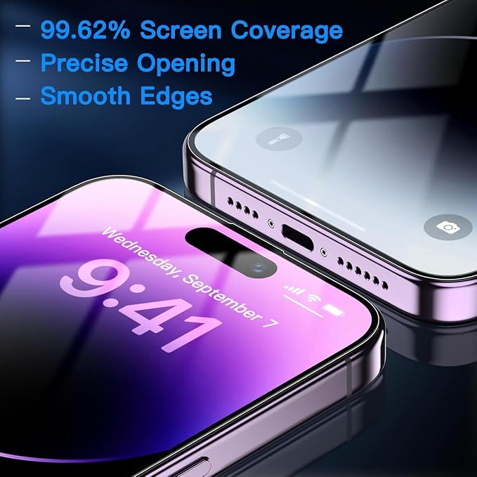Uyiton Anti-Blue Light for iPhone 14 Pro Max Screen Protector - Image 2