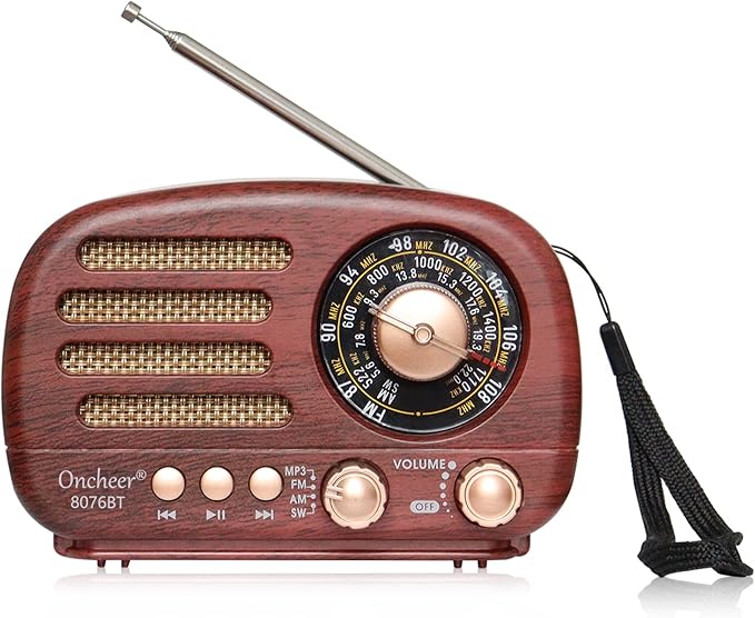 Oncheer Portable Vintage Radio Retro Bluetooth Speaker, FM/AM/SW Old Fashion by OncheerDirect-Sales