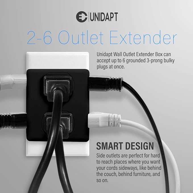 Multi Plug Outlet Splitter, Unidapt Multiple Outlets Extender Adapter - Image 2