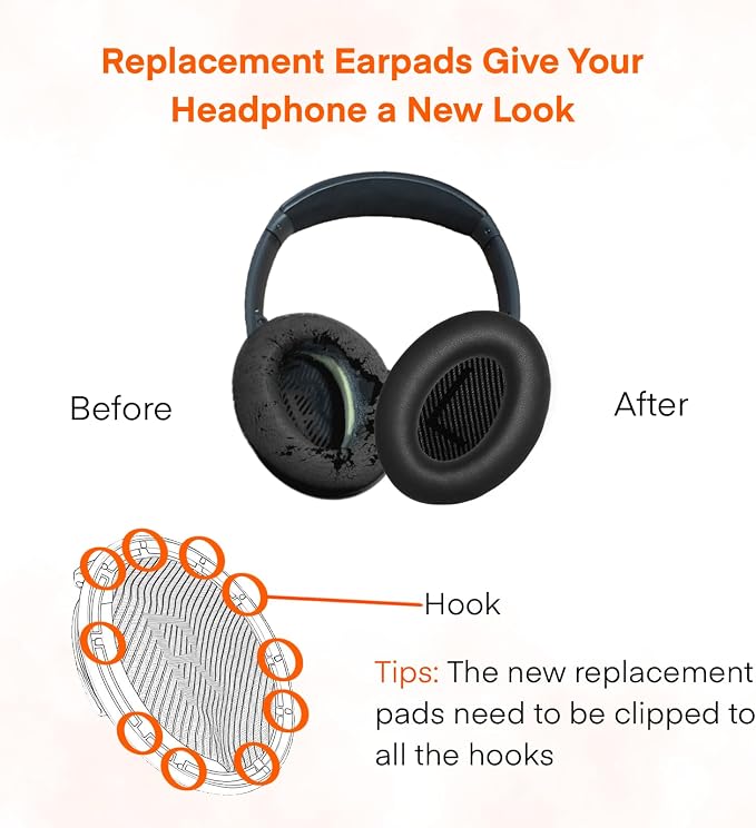 MBWIGF Replacement Ear Pads for Bose QuietComfort 35 & Quiet Comfort 35 II - Image 6