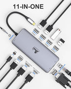 LIONWEI Laptop Docking Station Dual Monitor, 11-in-1 to 4K HDMI, Gigabit - Image 2