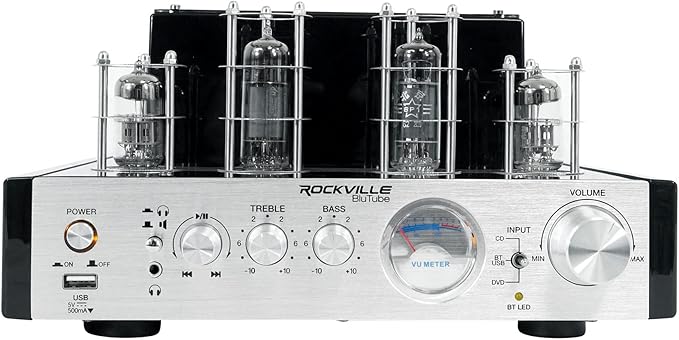 Rockville BluTube 70W Tube Amplifier Stereo Receiver, Compact Design, Warm Sound - Image 3