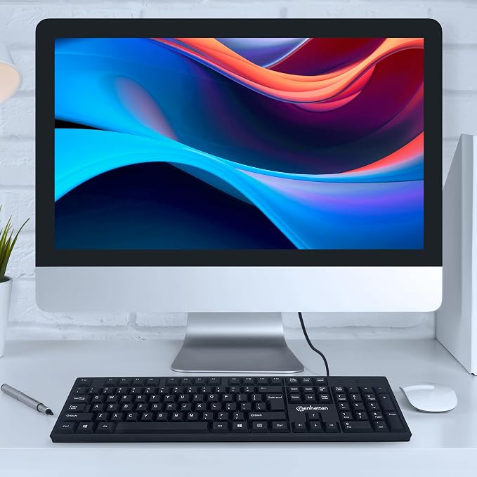 Manhattan Wired Computer Keyboard – Basic Black Keyboard - - Image 8