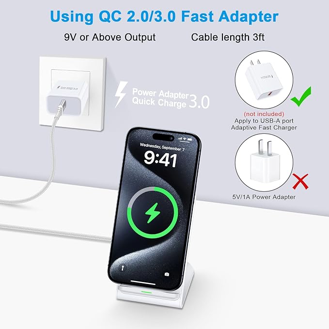 Pixel Fast Wireless Charger, 15W Wireless Charging Stand - Image 7