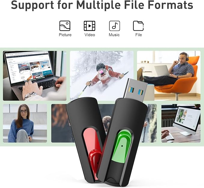 Aiibe 64GB Flash Drive 3.0 3 Pack 64GB Thumb Drive USB Drive 64 GB Jump Drives - Image 7