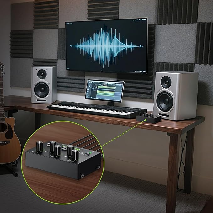LiNKFOR 4 Channel 3.5mm Audio Mixer Stereo Audio Mixer Support RCA Input and - Image 6