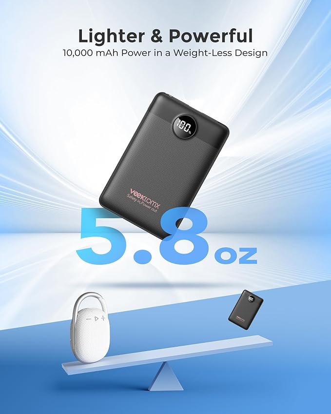 VEEKTOMX Mini Portable Charger 10000mAh, 22.5W Fast-Charging Portable Power - Image 2
