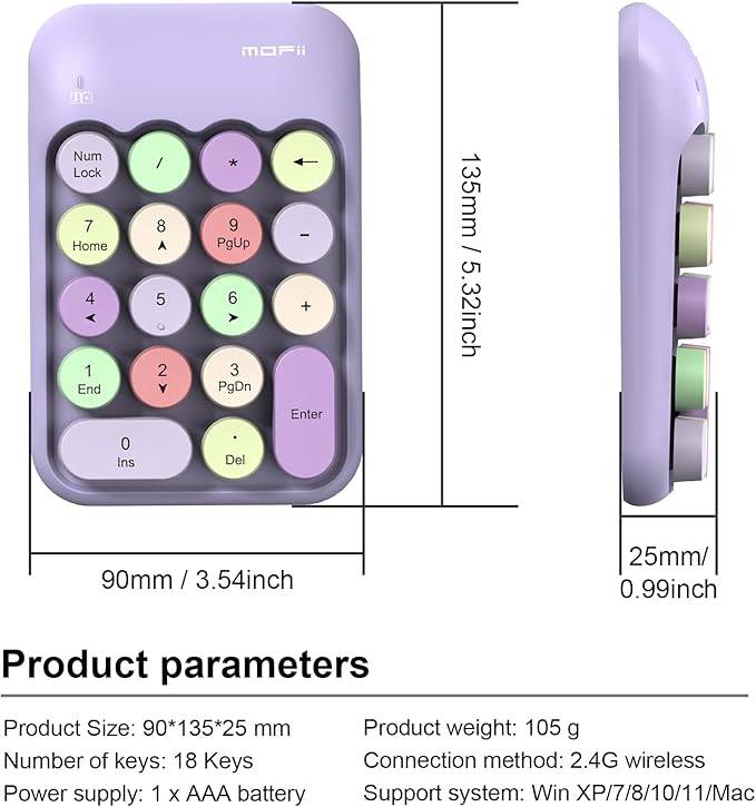 Lomiluskr Cute Wireless Number Keypad - Image 6