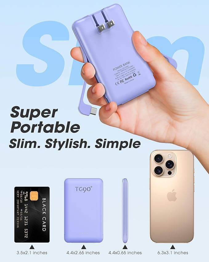TG90° Portable Phone Charger Ultra Mini Power Bank - Image 5